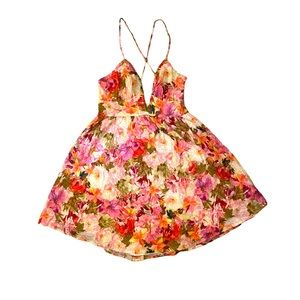 Garden pink mini dress